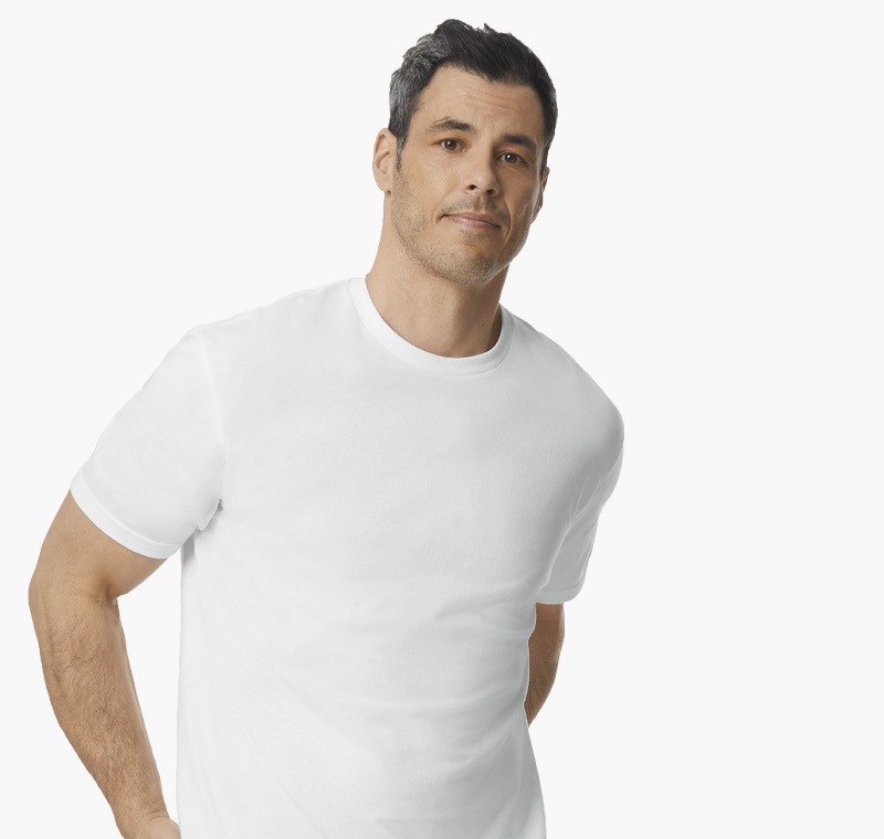 Basic-t-shirt-med-tryk-Gildan-Softstyle-64000